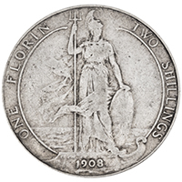 1908 Florin Edward VII Silver Coin Thumbnail