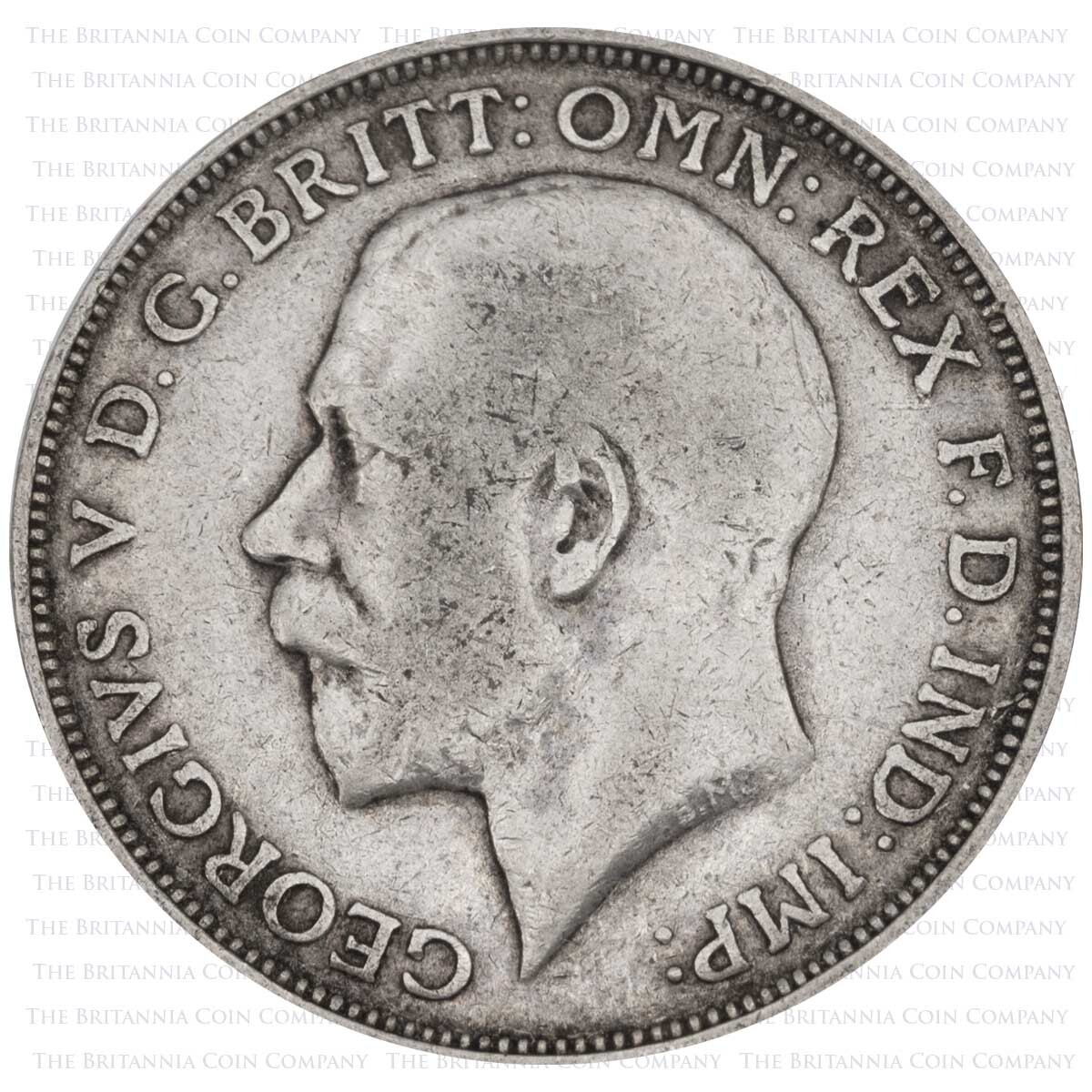 1911 Florin George V Silver Coin Obverse