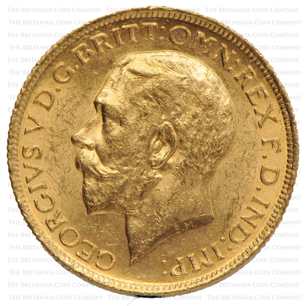 1913 George V Gold Sovereign Sydney Obverse