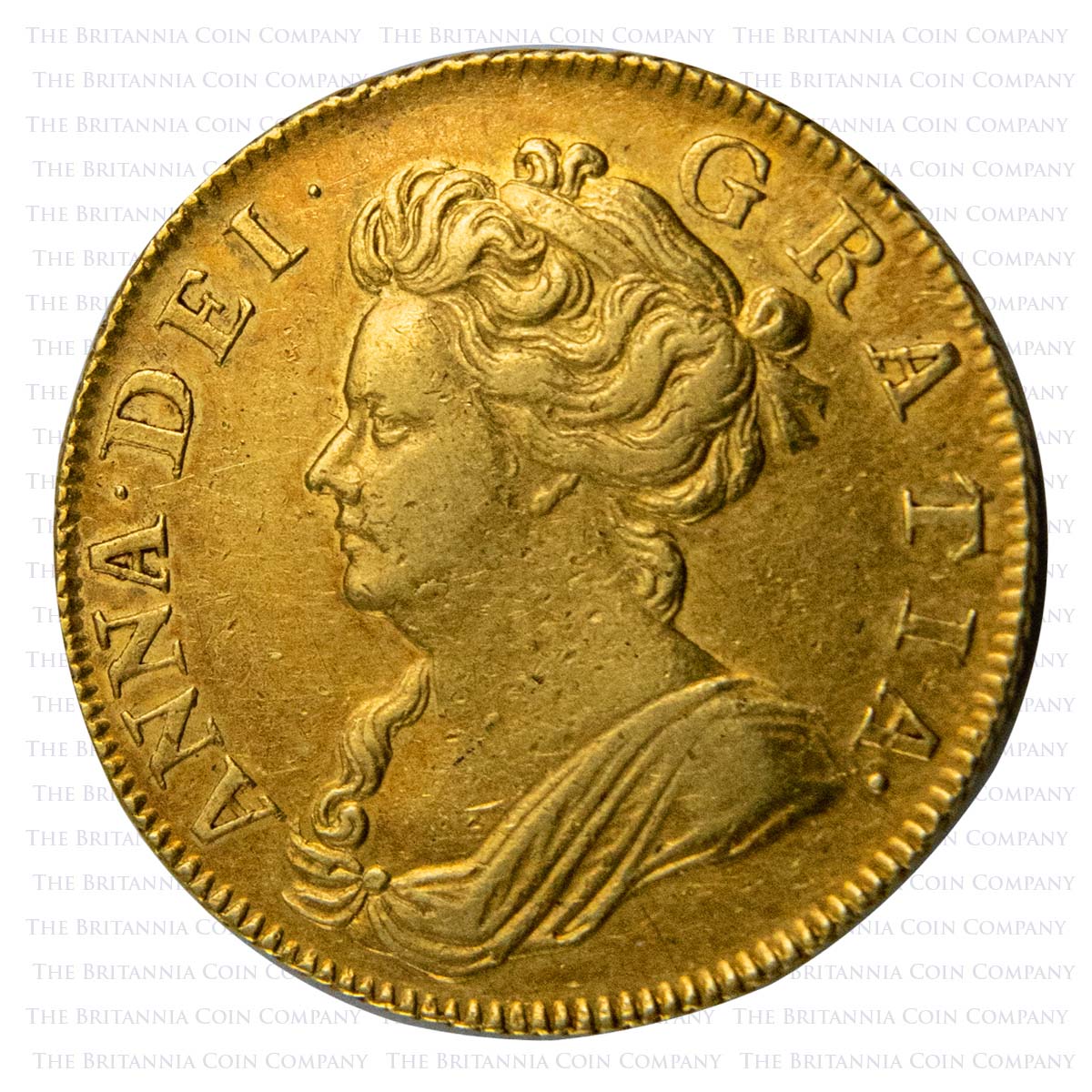 1707 Anne Gold Guinea Pre-Union Obverse