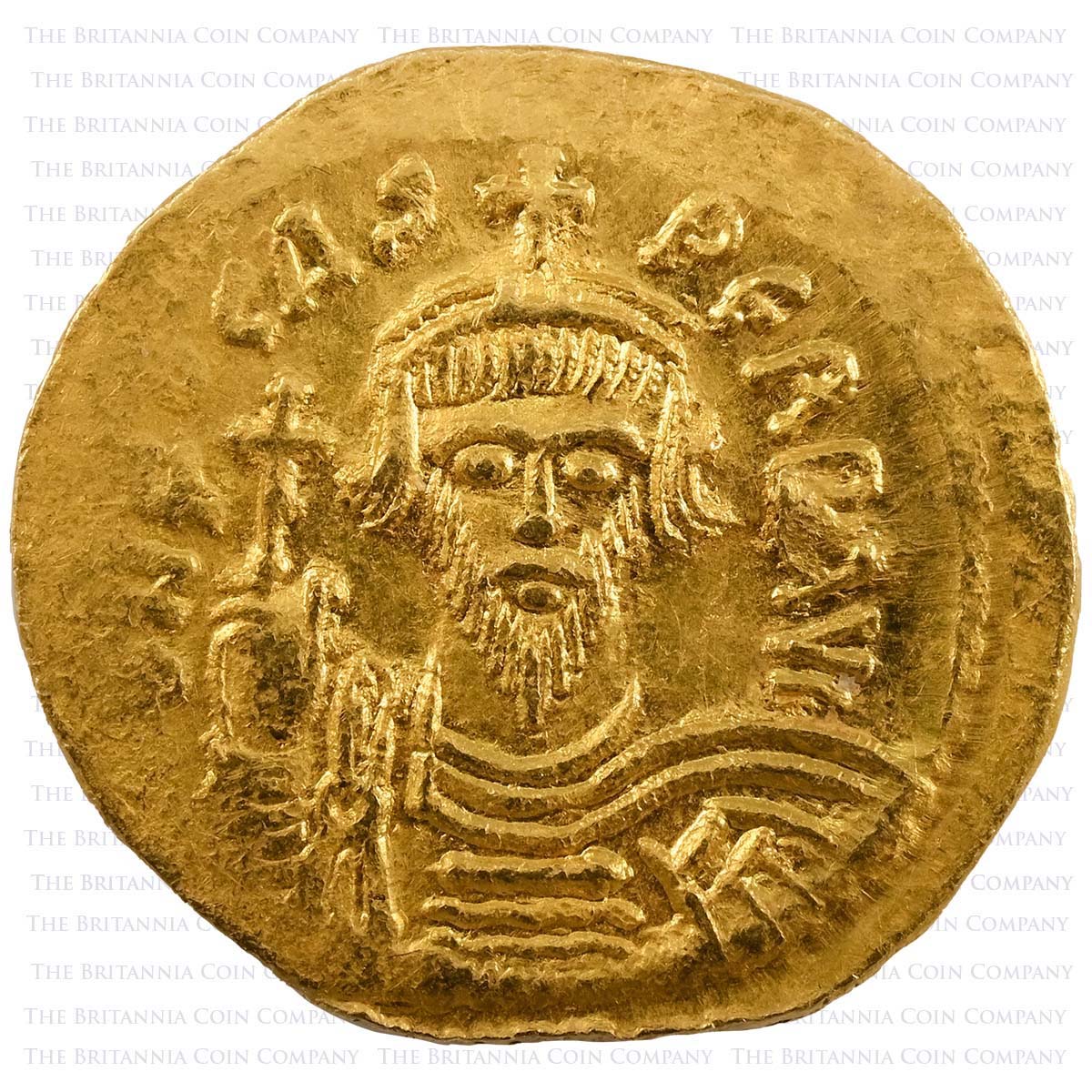 602-610 AD Phocas Gold Solidus Byzantine Constantinople Obverse