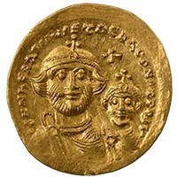 616-625 AD Heraclius & Heraclius Constantine Gold Solidus Byzantine Thumbnail
