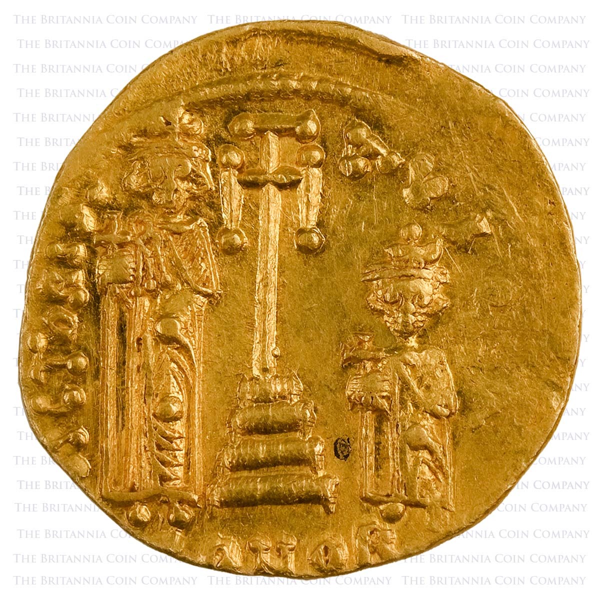 661-663 Constans II and Constantine IV Gold Solidus Byzantine Reverse