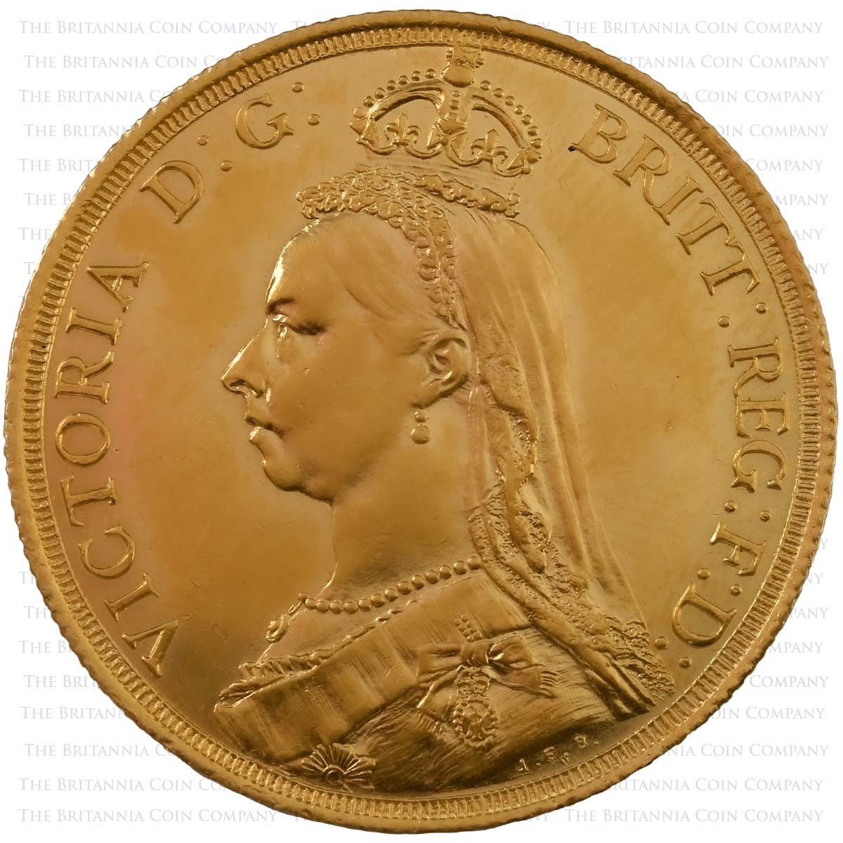1887 Queen Victoria Gold Two Pound Double Sovereign Jubilee Head Obverse