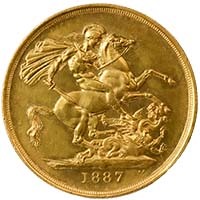 1887 Queen Victoria Gold Two Pound Double Sovereign Jubilee Head Thumbnail