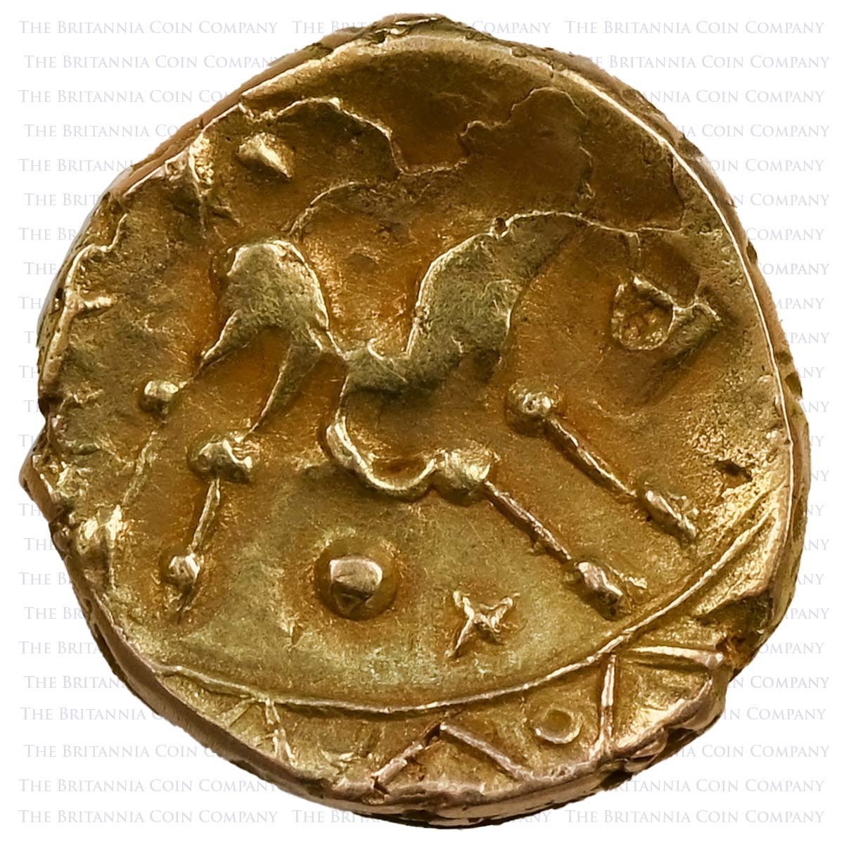 60-50 BC Trinovantes Quarter Stater Clacton De Jersey Obverse