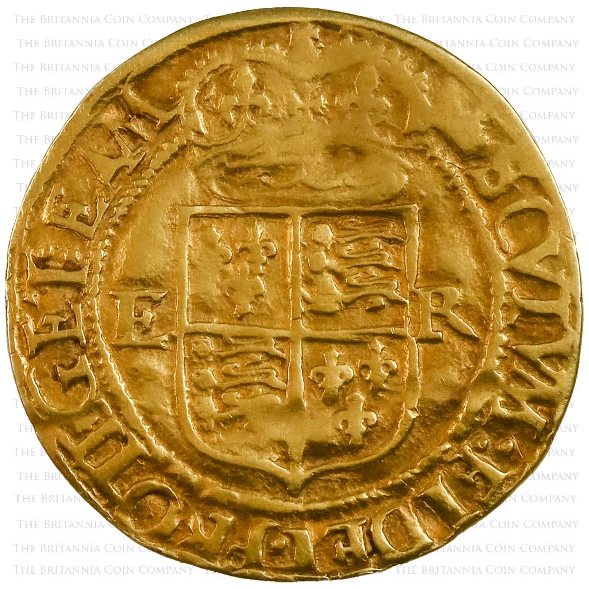 1567-1570 Elizabeth I Gold Crown MM Coronet Reverse