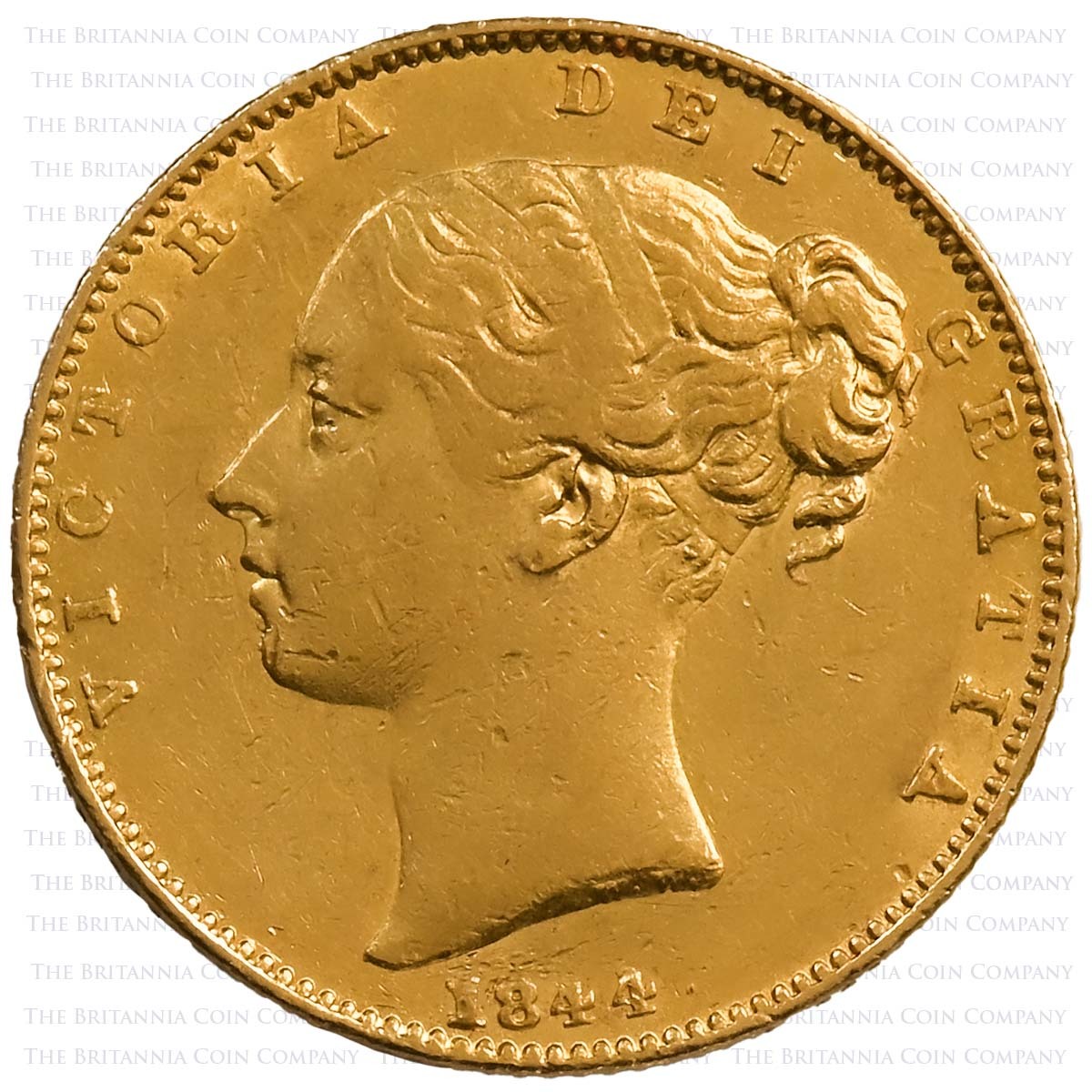 1846 Queen Victoria Gold Full Sovereign Young Head Shield Back I Error Wide Date Obverse