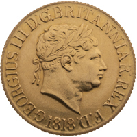 1818 King George III Full Gold Sovereign Ascending Colon Thumbnail