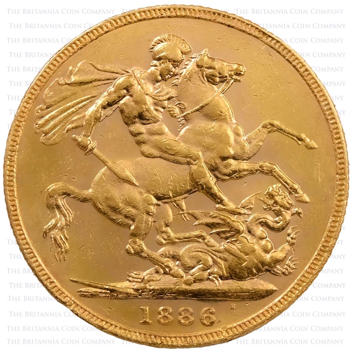 1886 Victoria Sovereign Melbourne Mint St George Reverse