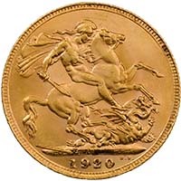 1920 George V Sovereign Perth Mint Thumbnail