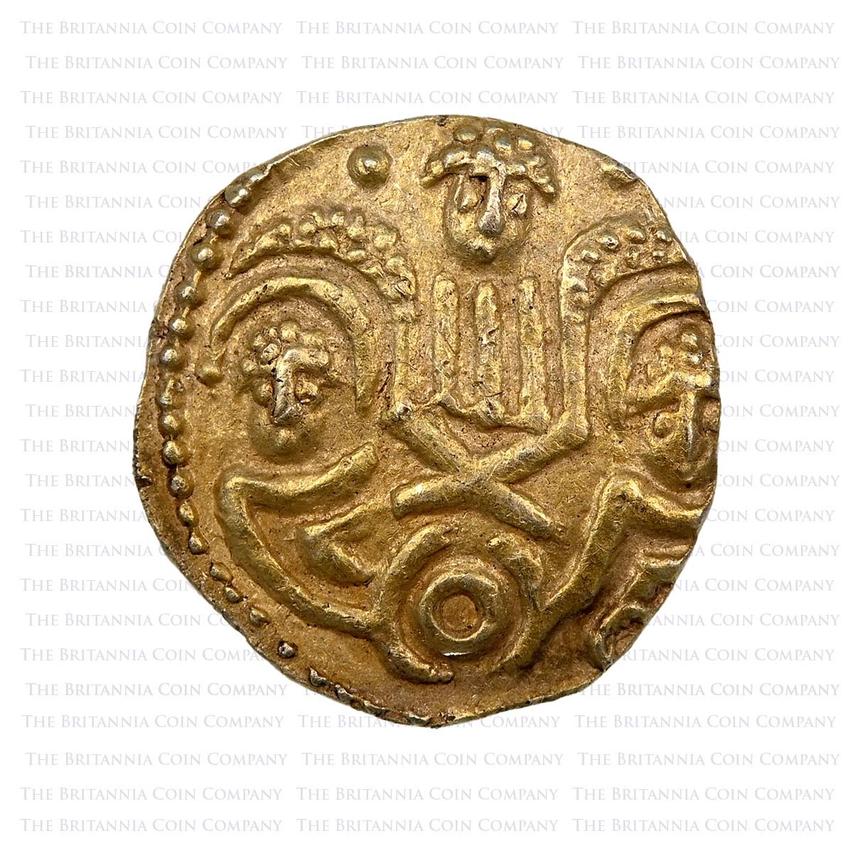 655-675 AD Saxon Gold Post-Condrell Thrymsa Two Emperors Reverse