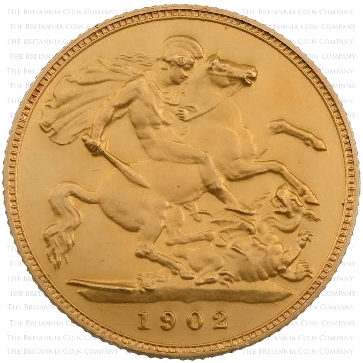 1902 Edward VII Gold Matte Proof Half Sovereign London Reverse