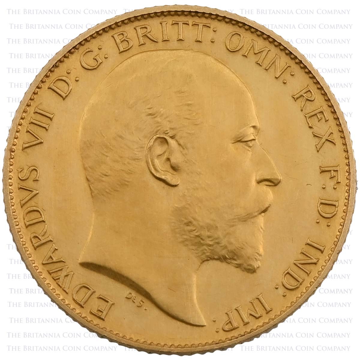 1902 Edward VII Gold Matte Proof Half Sovereign London Obverse
