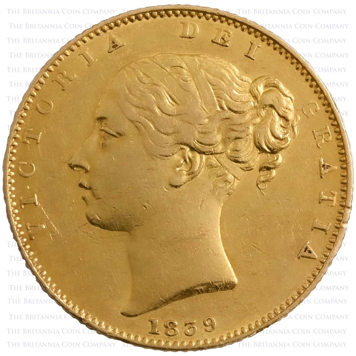 1839 Victoria Sovereign Rare Date Obverse