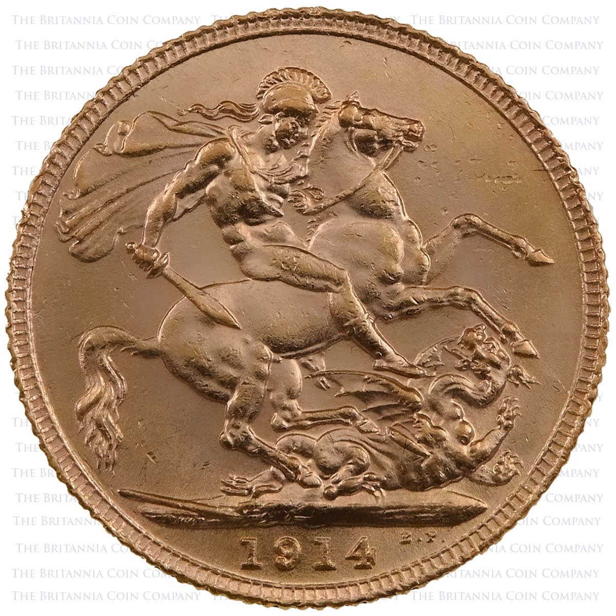 1914 George V Sovereign London Reverse