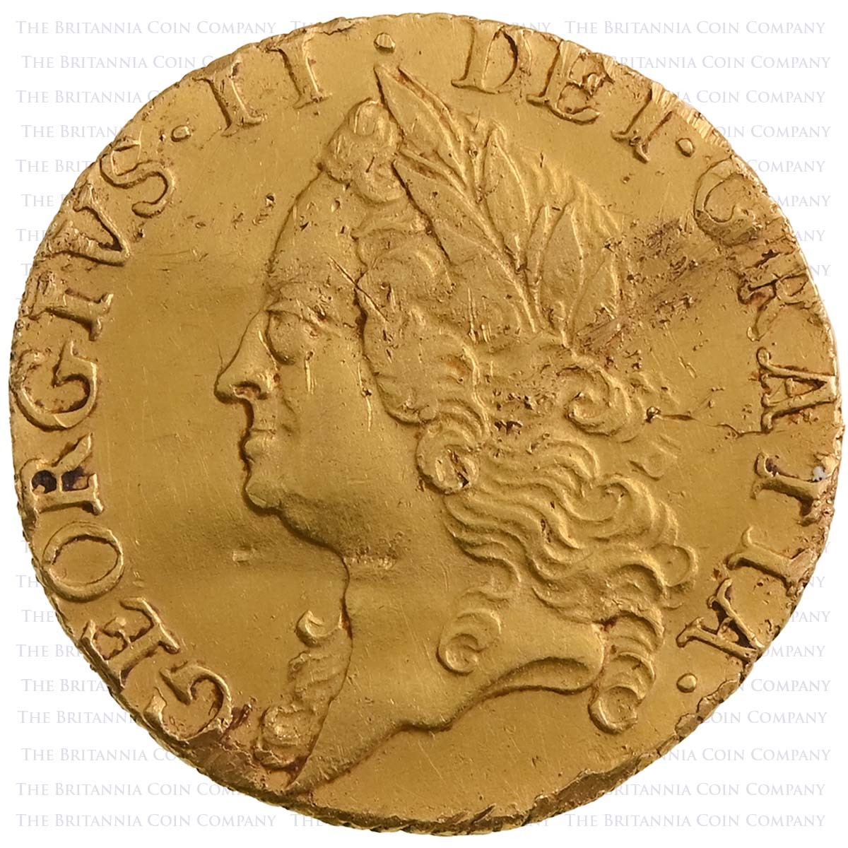 1752 George II Half Guinea Obverse