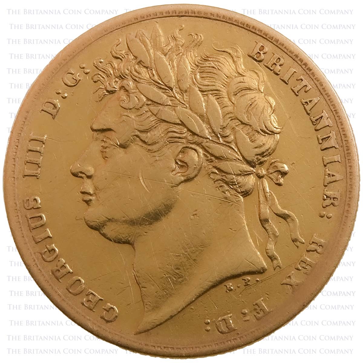 1822 King George IV Gold Full Sovereign Laureate Head Obverse