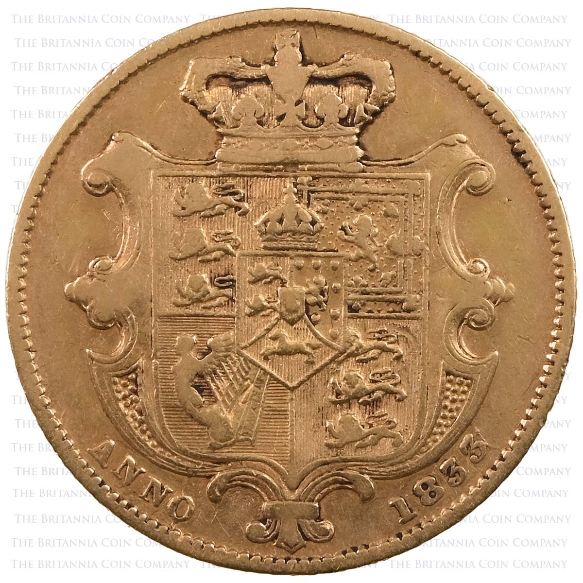1833 King William IV Gold Full Sovereign Coin Second Bust Reverse