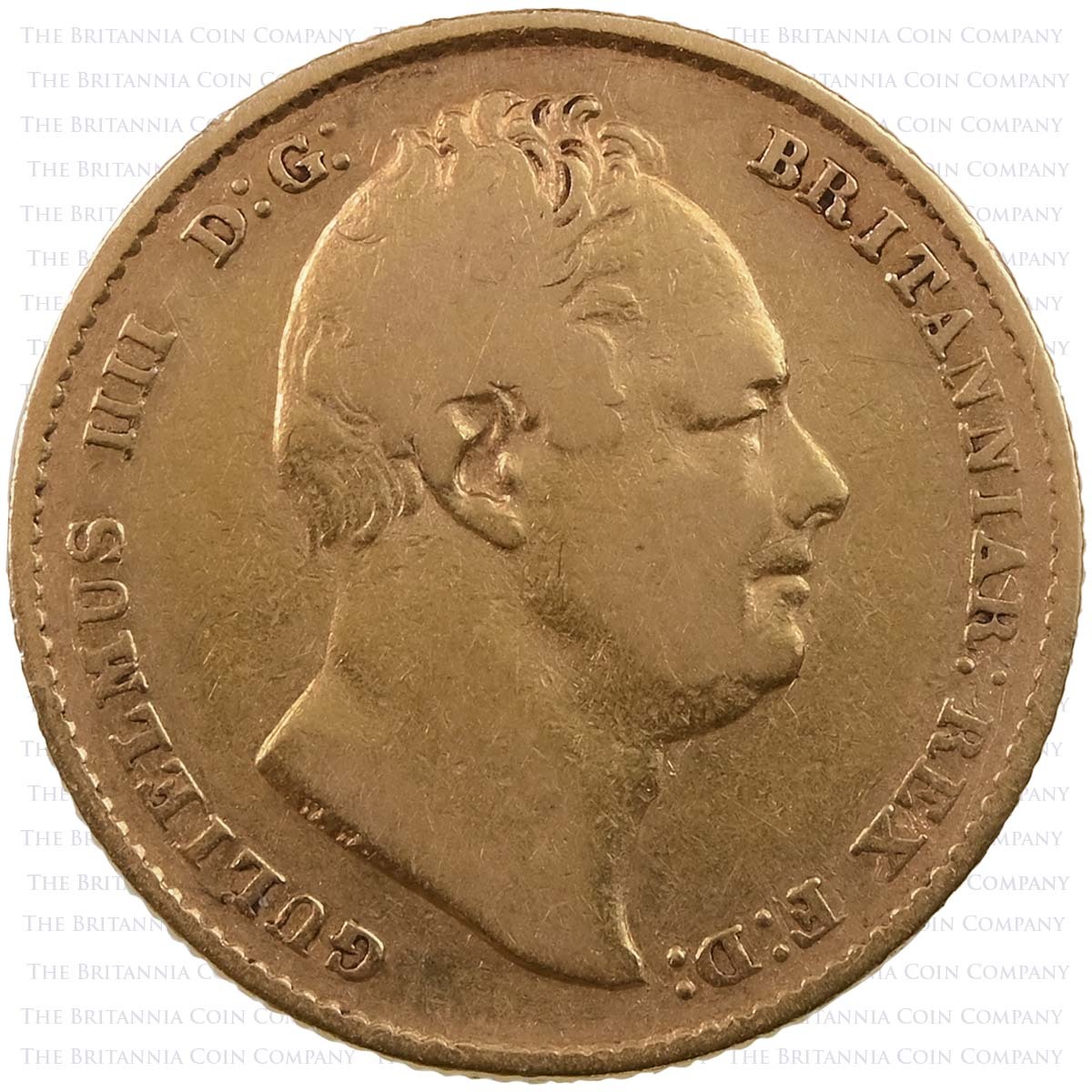 1833 King William IV Gold Full Sovereign Coin Second Bust Obverse