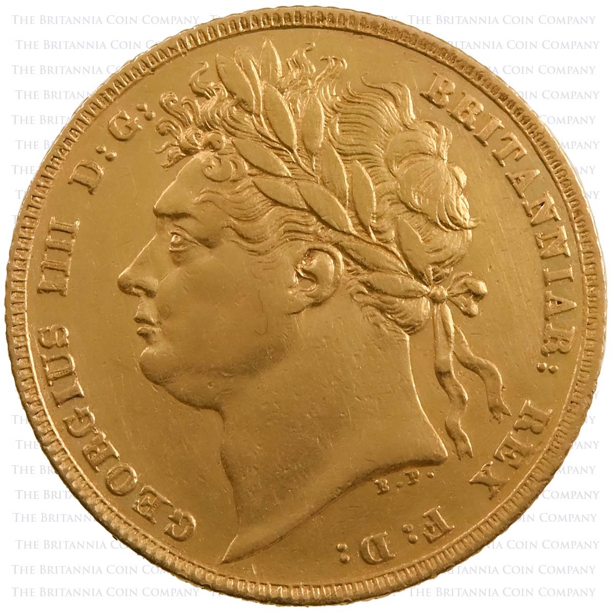 1822 King George IV Gold Full Sovereign Coin Obverse