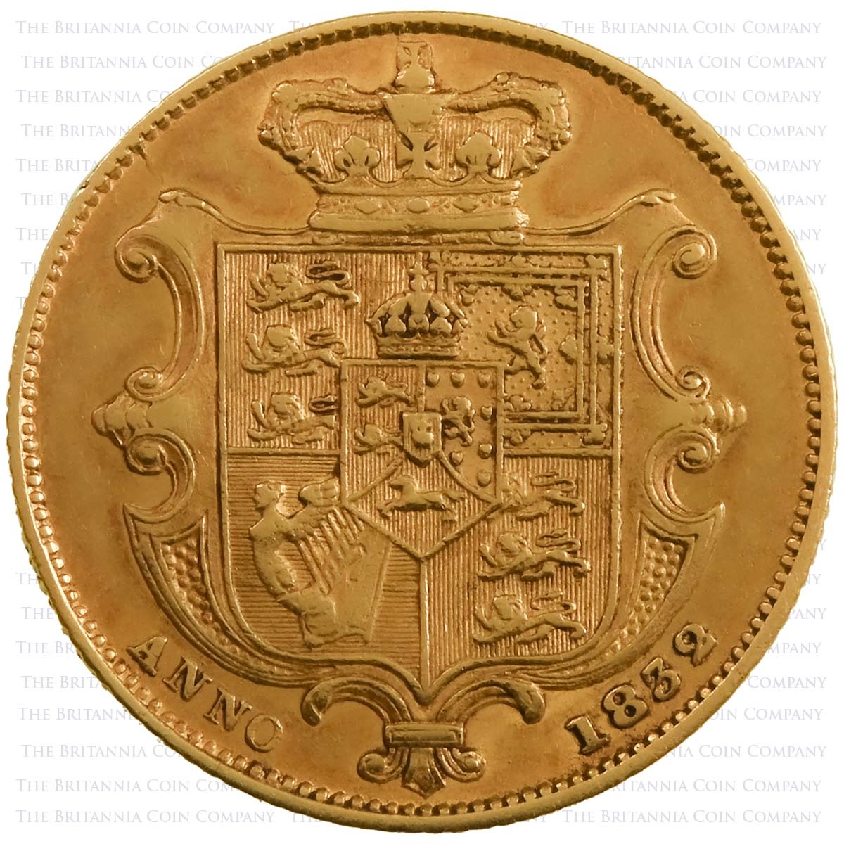 1832 King William IV Gold Full Sovereign Coin Second Bust Reverse
