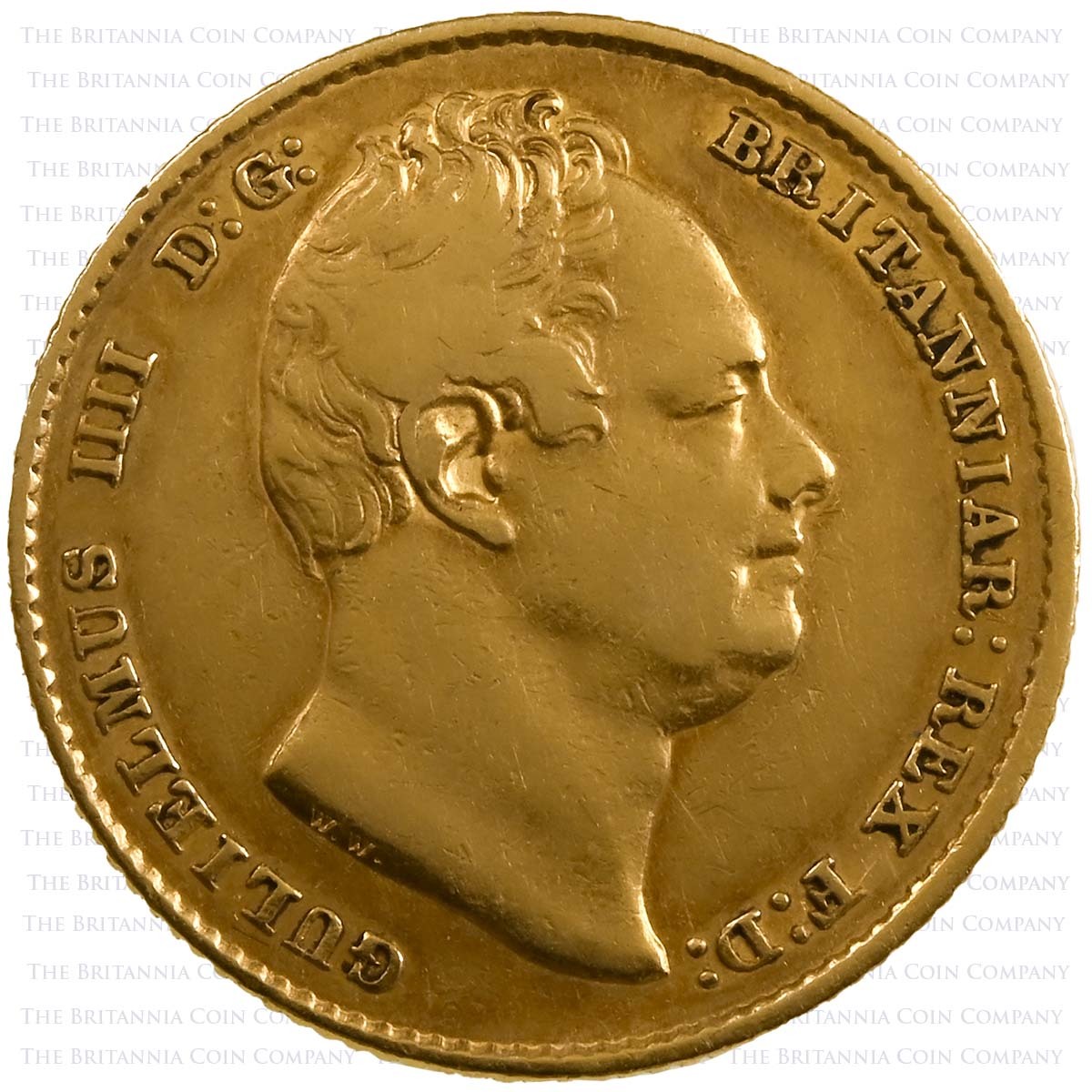 1832 King William IV Gold Full Sovereign Coin Second Bust Obverse