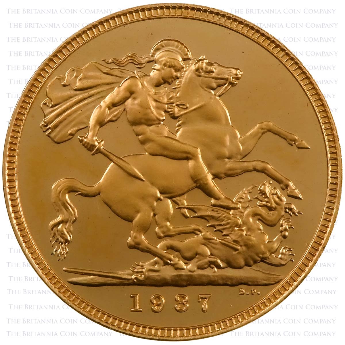 1937 King George VI Gold Proof Sovereign Reverse
