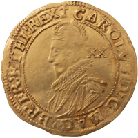 1625-1626 King Charles I Hammered Gold Unite Coin Group B Cross Calvary Thumbnail