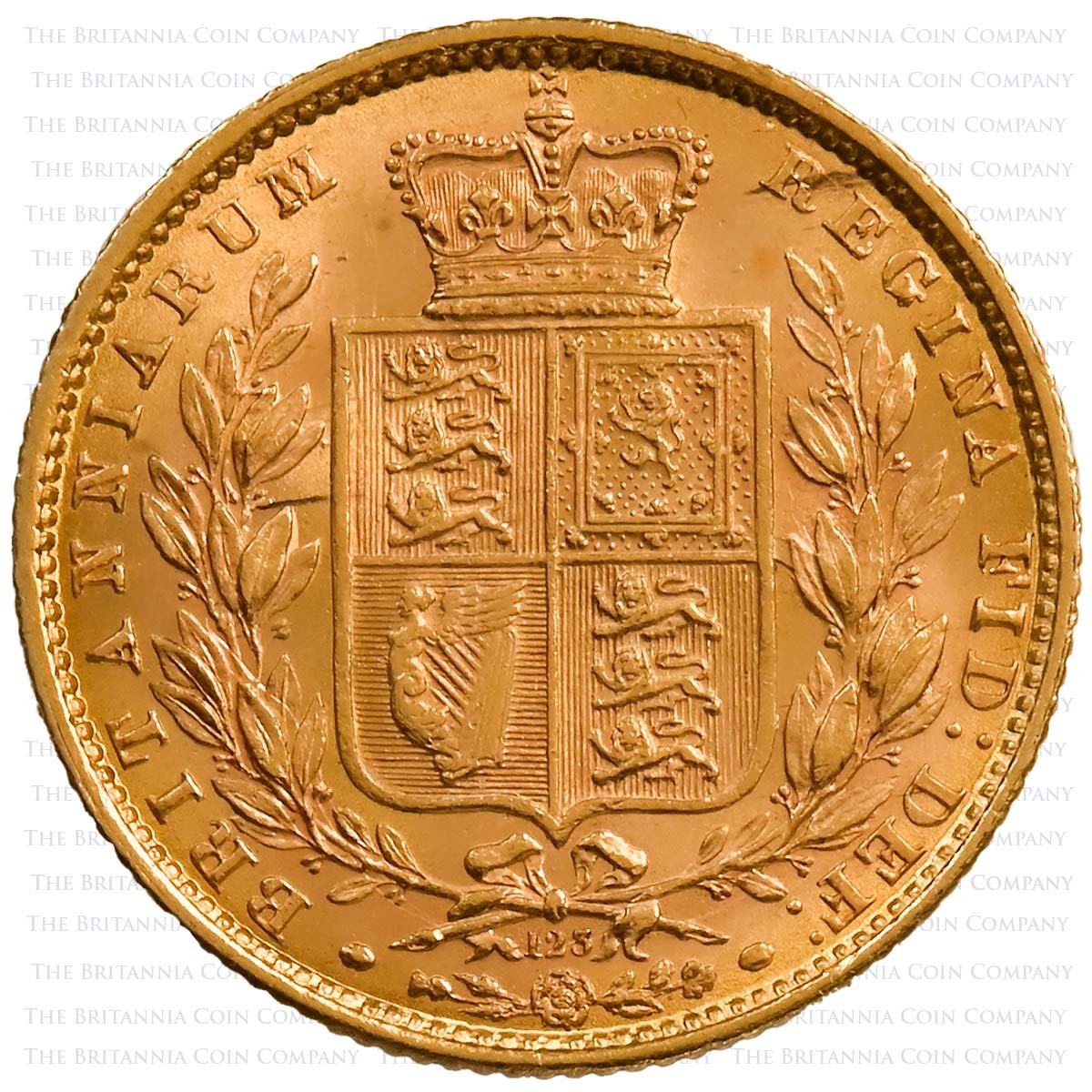 1870 Victoria Sovereign Double Struck Raised Initials Reverse