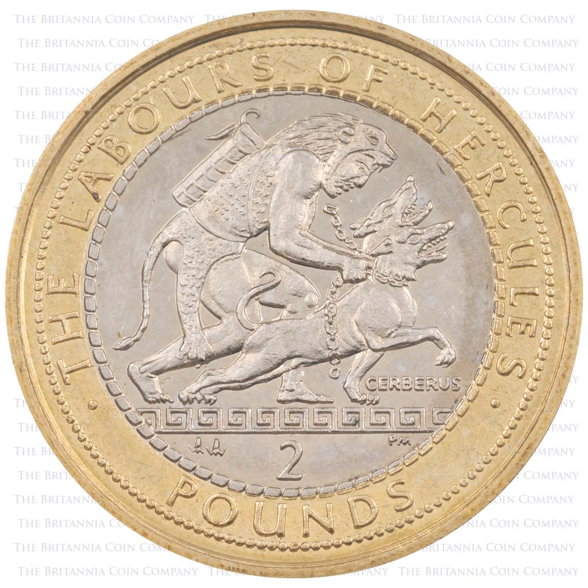 2000 Cerberus Two Pound Circulated Labours Of Hercules Gibraltar Coin Reverse