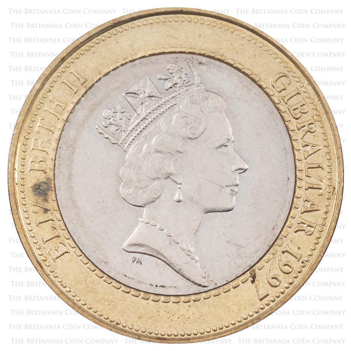 1997 Nemean Lion Two Pound Circulated Labours Of Hercules Gibraltar Coin Obverse