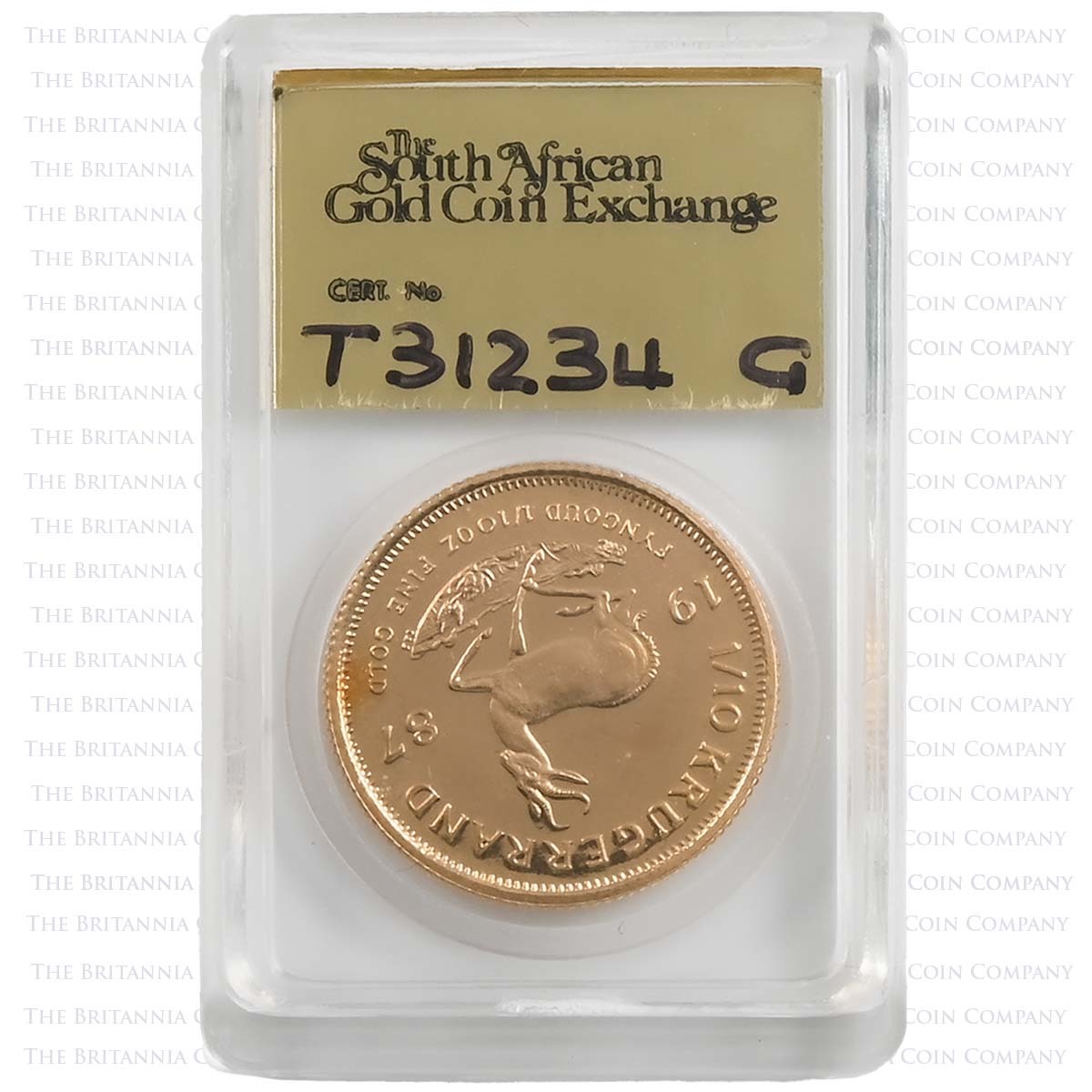 1987 4 Coin Gold Proof Krugerrand Set Tenth Ounce