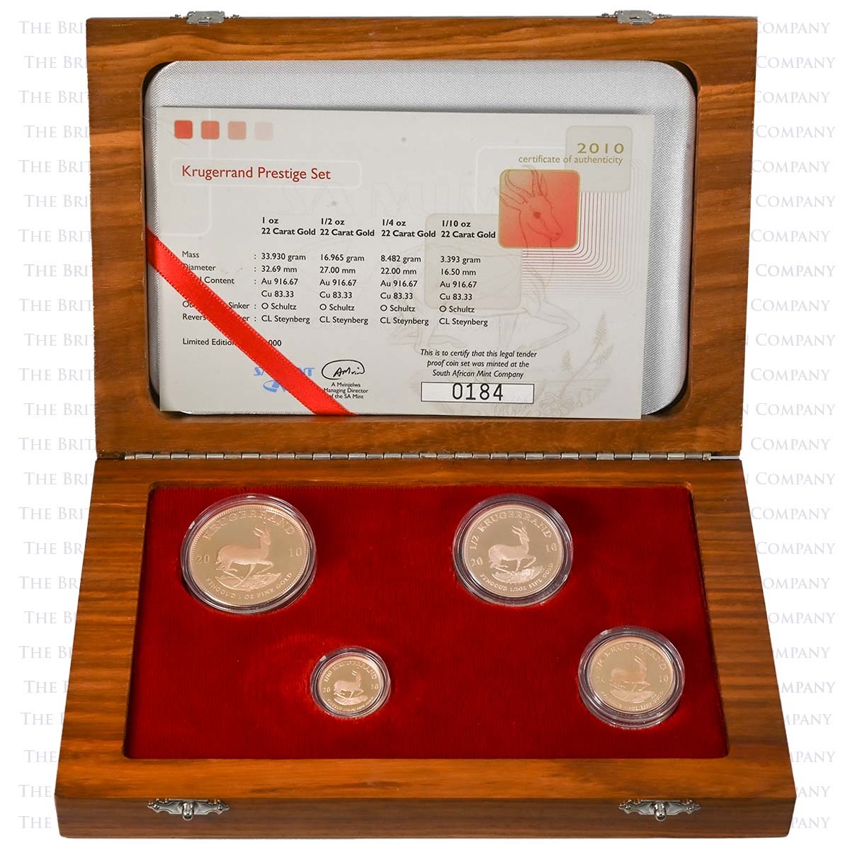 2010 4 Coin Gold Proof Krugerrand Prestige Set Boxed