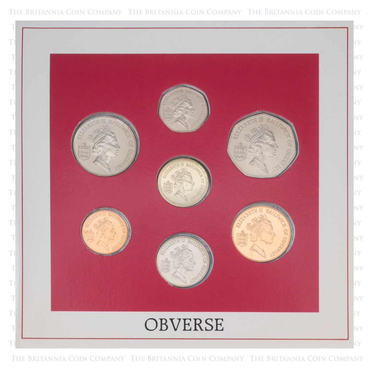 GU86BU 1986 Guernsey Brilliant Uncirculated Annual Coin Set obverse