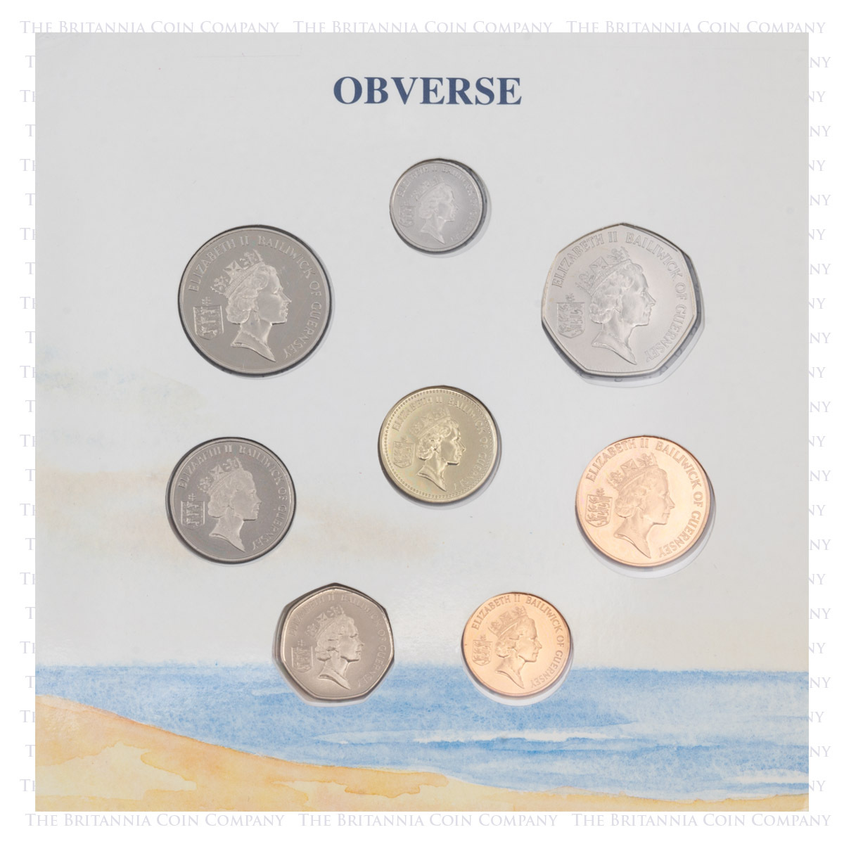 GU90BU 1990 Guernsey Brilliant Uncirculated Annual Coin Set obverse