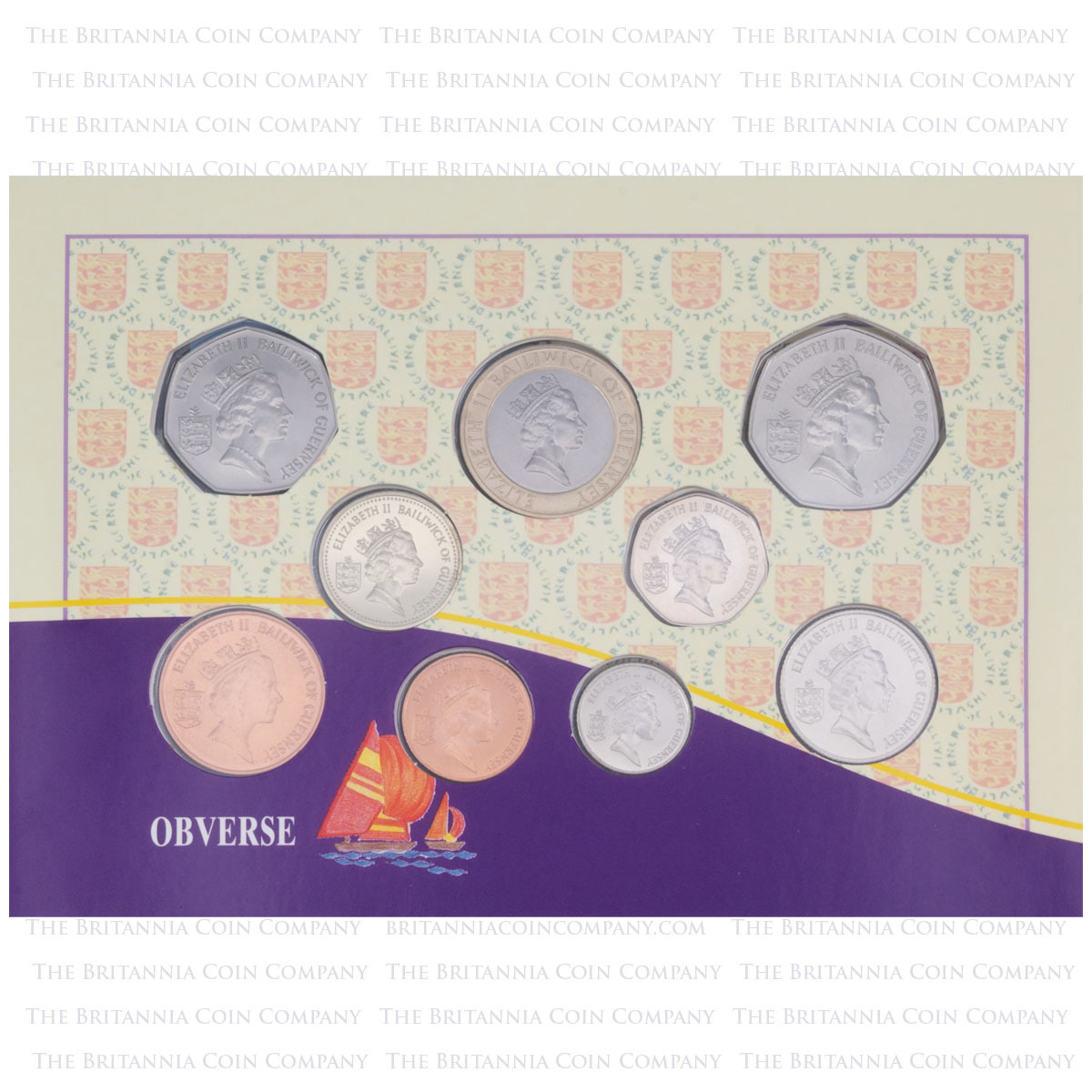 GU97BU 1997 Guernsey Brilliant Uncirculated Annual Coin Set obverse
