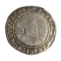 1605-1606 James I Hammered Silver Shilling MM Rose Thumbnail