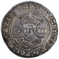 1551 Edward VI Hammered Silver Shilling MM y Southwark Thumbnail