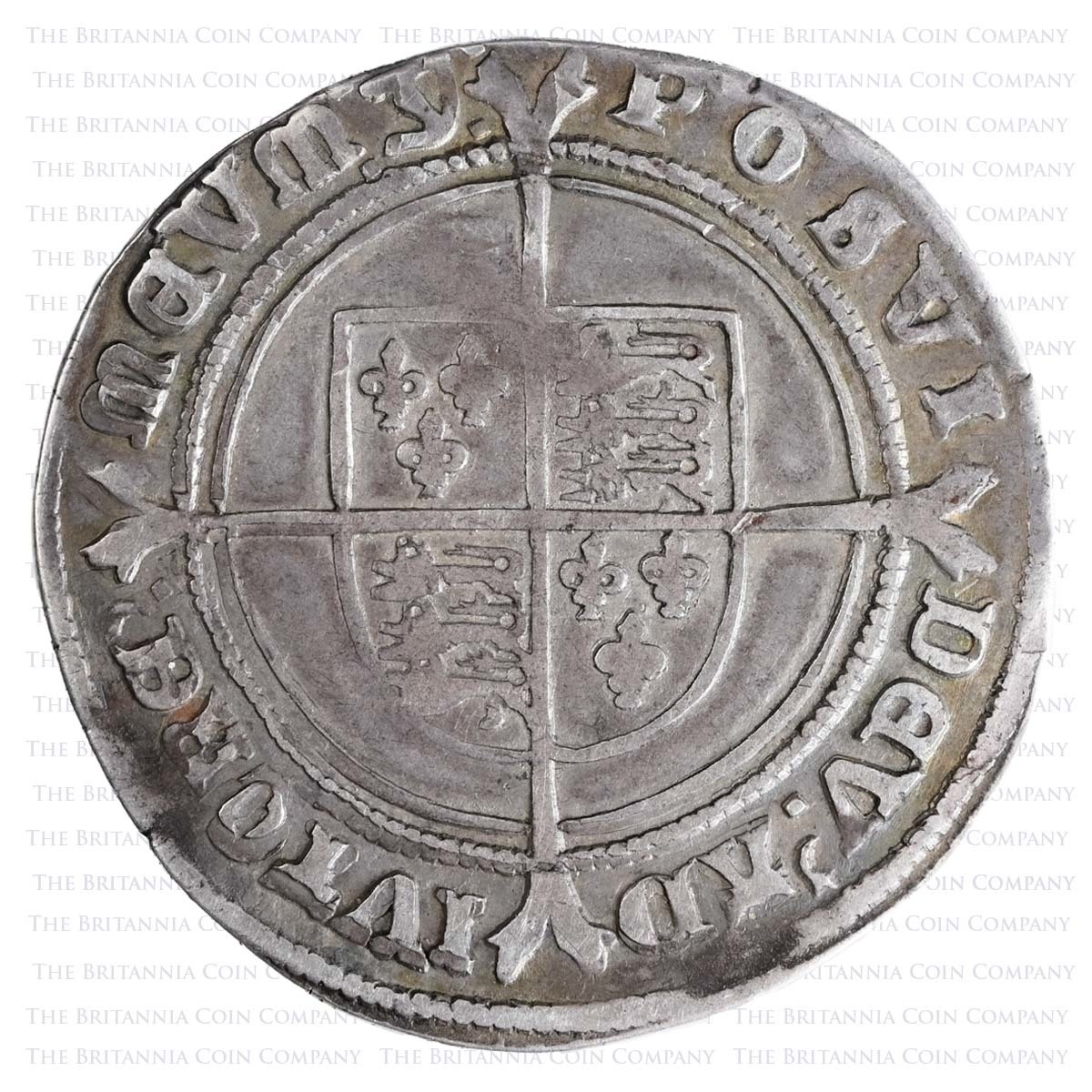 1551 Edward VI Hammered Silver Shilling MM y Southwark Reverse