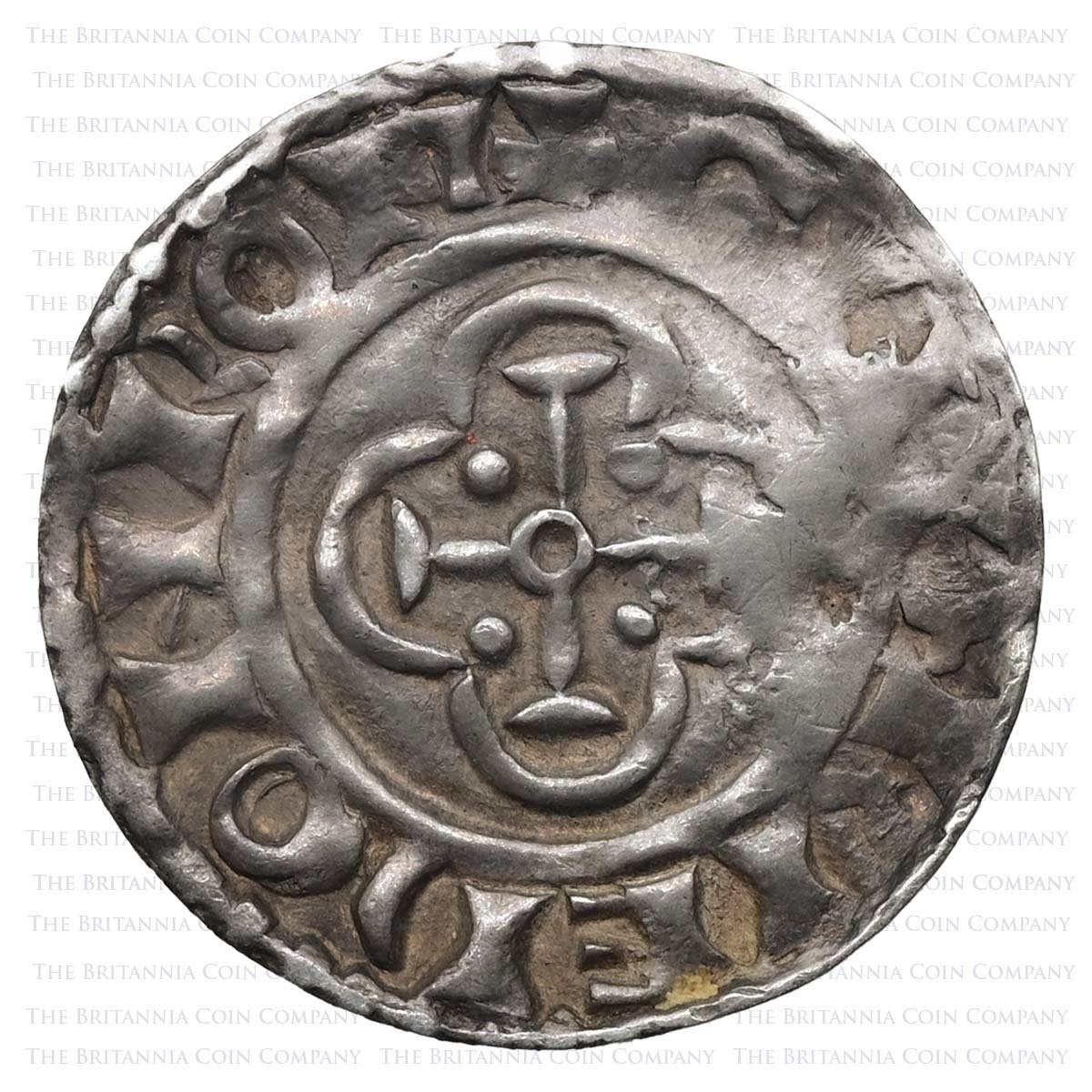 1087-1100 William II Penny Cross in Quartrefoil Rochester Guthraed Reverse
