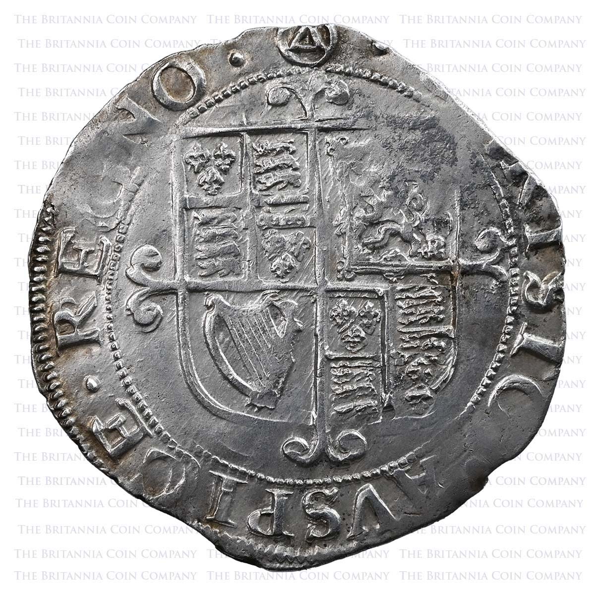 1641-1642 Charles I Hammered Silver Shilling MM Triangle in Circle Reverse