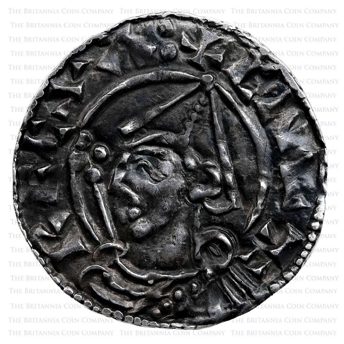 1016-1035 Cnut Penny Pointed Hemet Type Brvninc on Lvnd Obverse