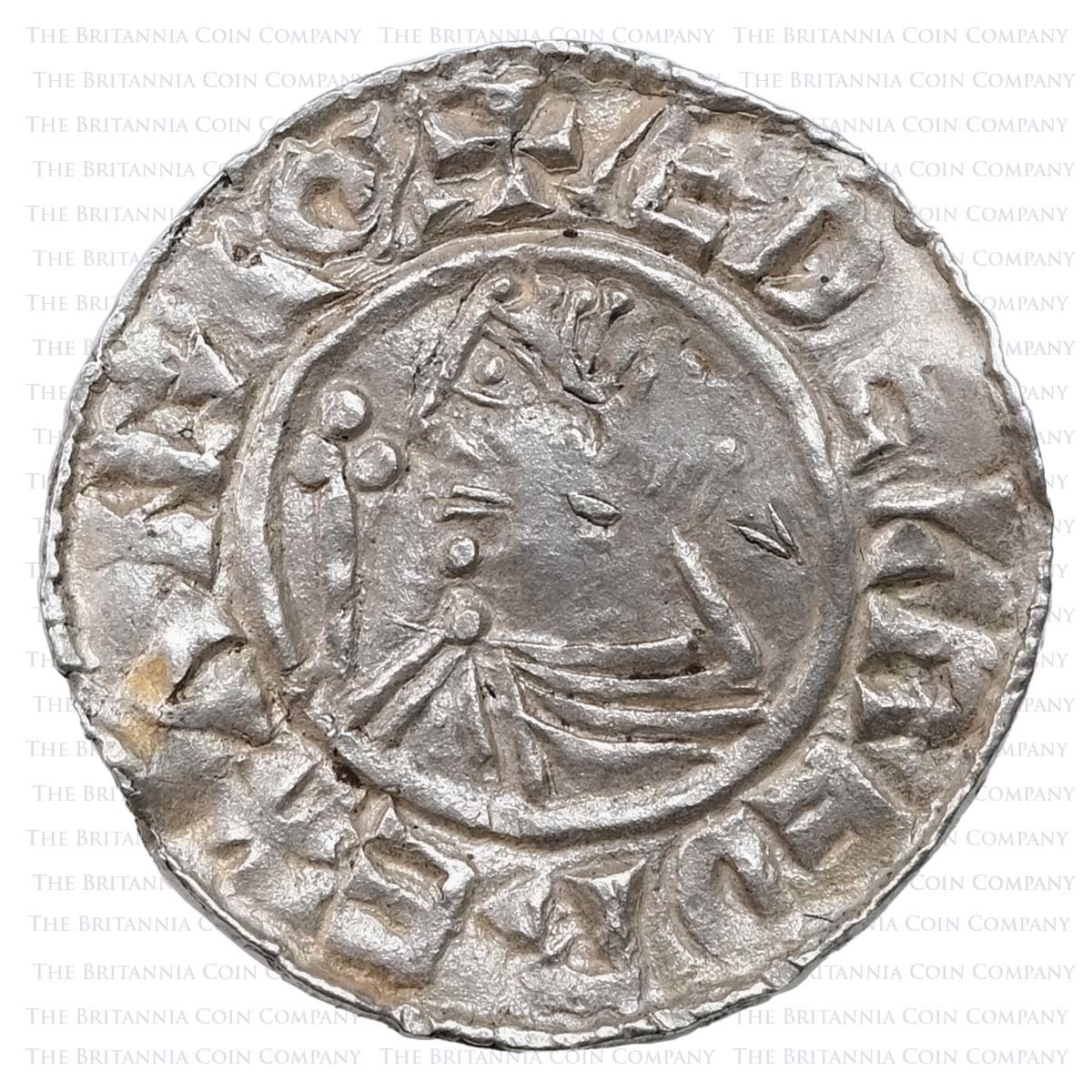 978-1016 Æthelred II Hammered Silver Penny Eadsige on London Obverse