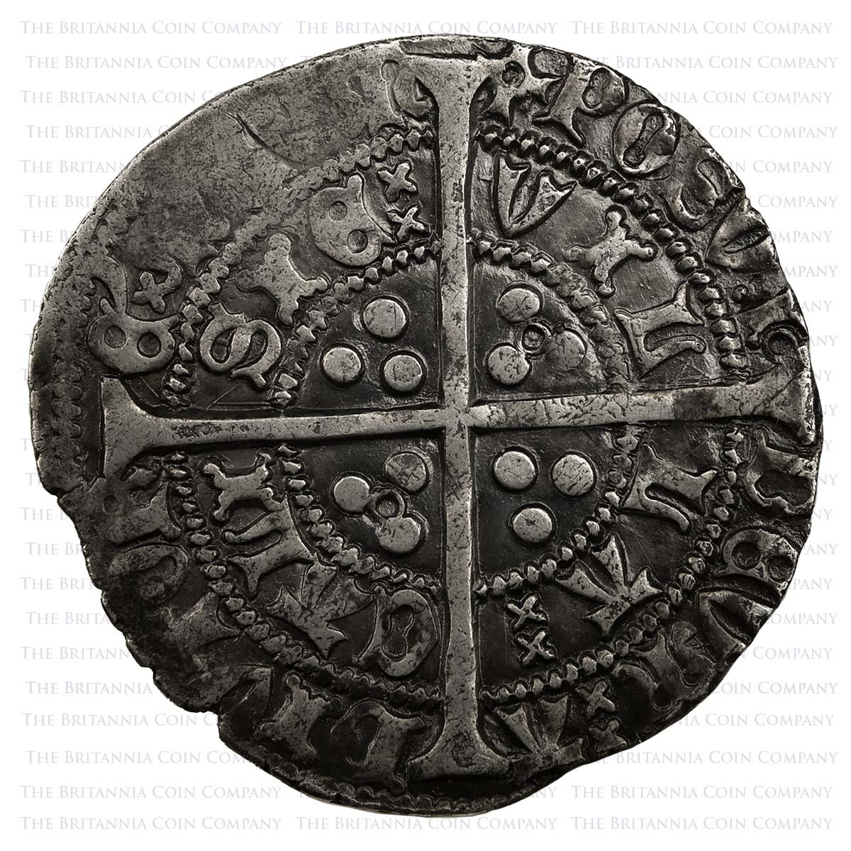 1422-1430 Henry VI Groat Calais Annulet Issue Incurved Pierced Cross Reverse