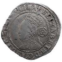 1580 Elizabeth I Hammered Silver Threepence MM Latin Cross Thumbnail