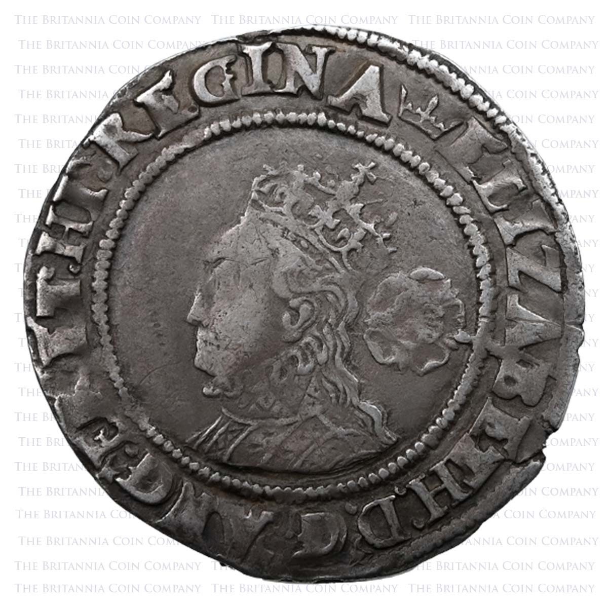 1569 Elizabeth I Hammered Silver Sixpence MM Coronet Obverse