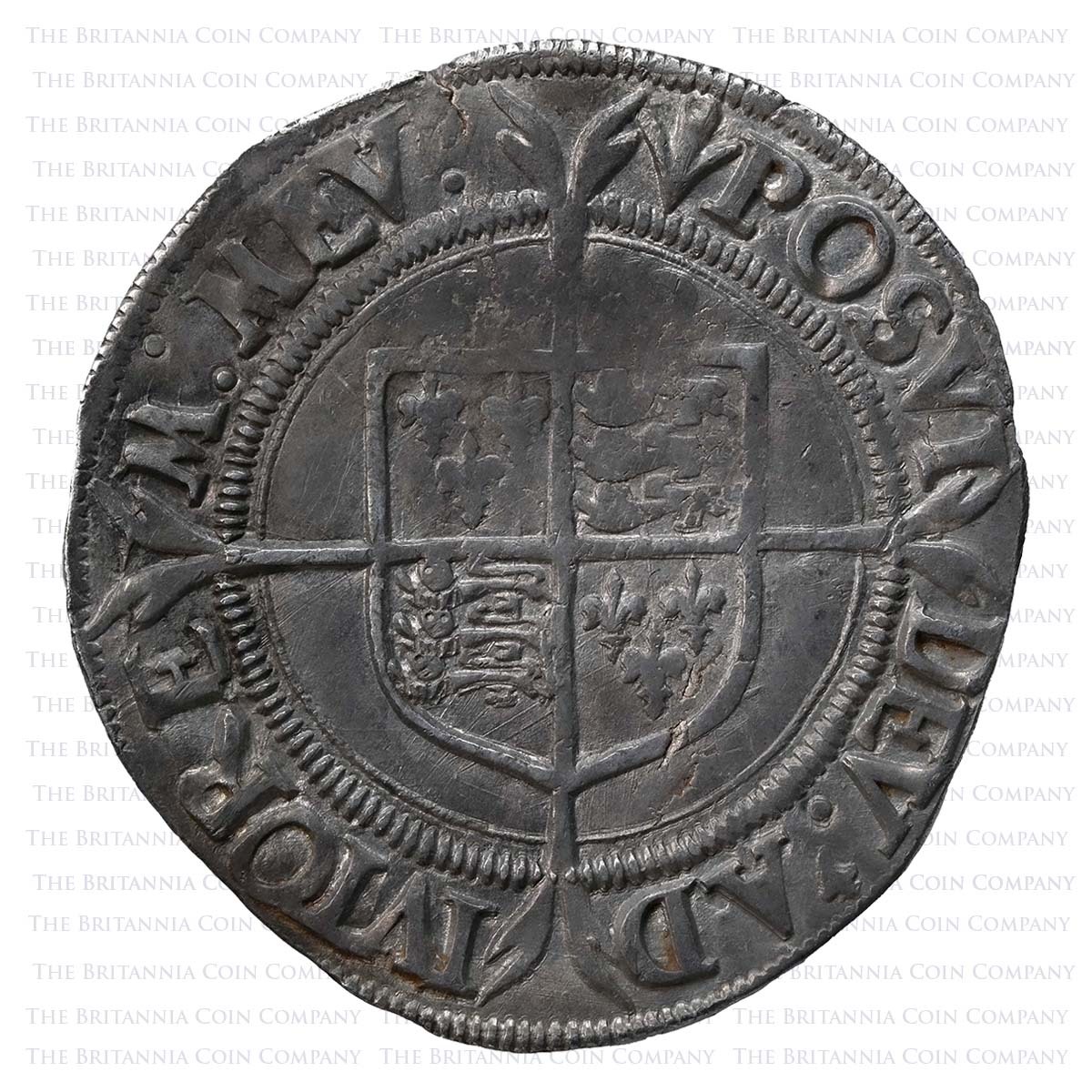 1562 Elizabeth I Hammered Silver Sixpence MM Pheon Reverse