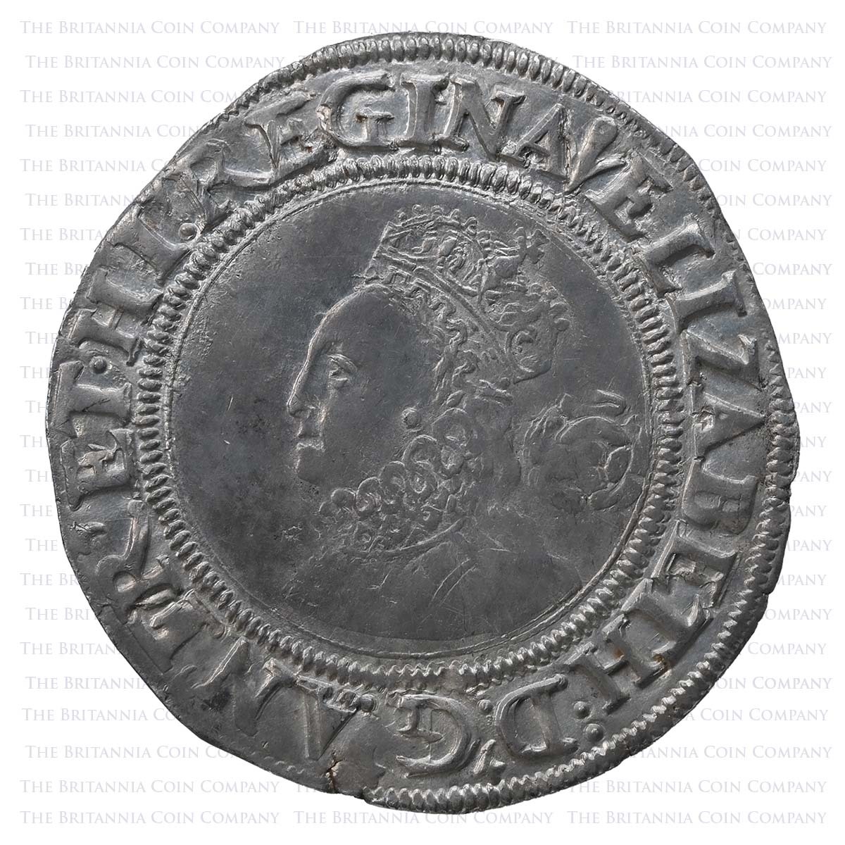 1562 Elizabeth I Hammered Silver Sixpence MM Pheon Obverse