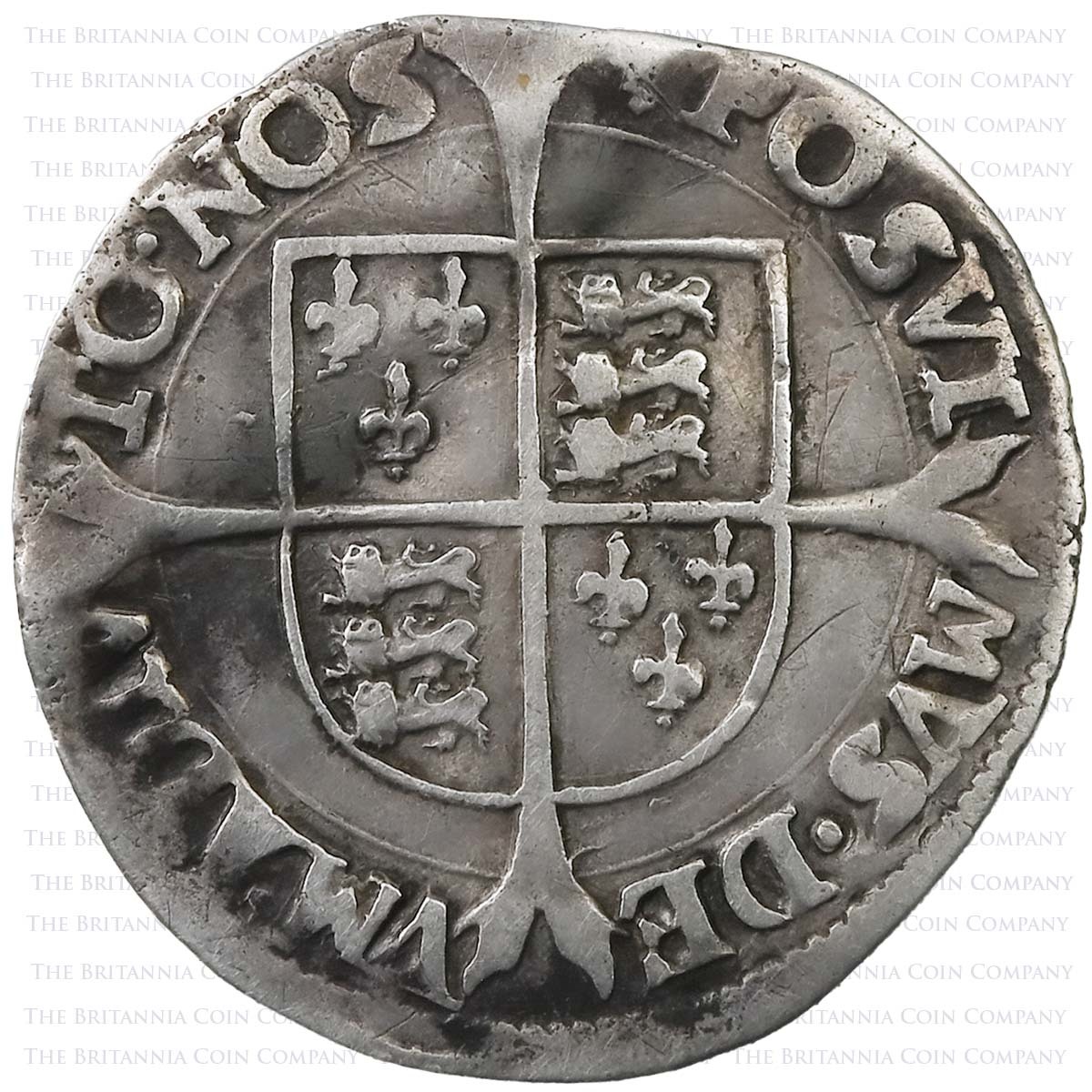 1554-1558 Philip and Mary Hammered Silver Groat Reverse